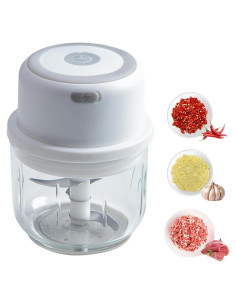 Picador de Ajo Eléctrico Trimevachi 300ml Portátil con Divisor