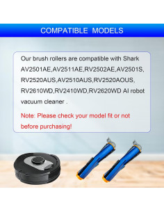 2 Piezas Reemplazo Rodillo Cepillo Shark AV2501S AI 2