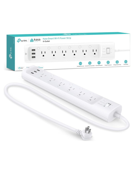 Regleta Inteligente Kasa TP-Link HS300 6 Enchufes USB Blanco