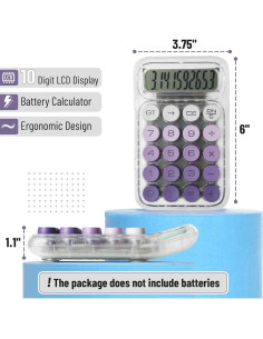 Calculadora Mr. Pen 10 Dígitos LCD Morado Botones Grandes 2