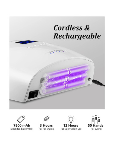 Lámpara de Uñas UV LED DORAGYM 66W Inalámbrica Recargable
