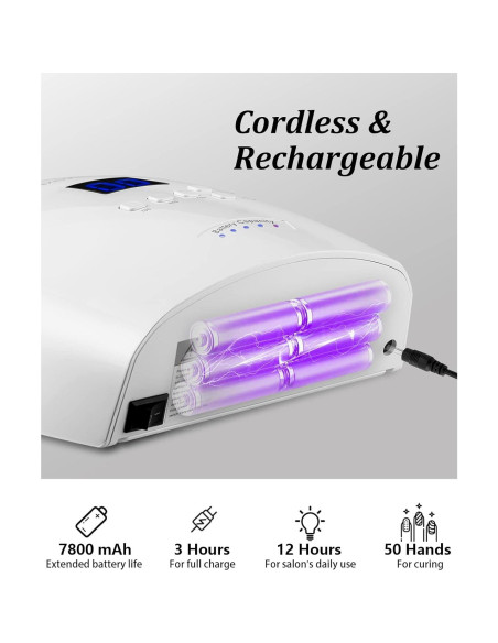 Lámpara de Uñas UV LED DORAGYM 66W Inalámbrica Recargable