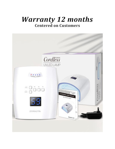 Lámpara de Uñas UV LED DORAGYM 66W Inalámbrica Recargable
