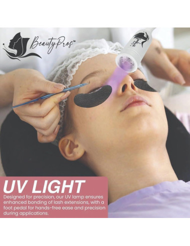 Luz UV para Extensión de Pestañas BeautyPros - Lámpara LED Ajustable