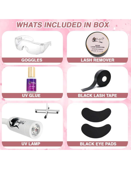 Luz UV para Extensión de Pestañas BeautyPros - Lámpara LED Ajustable