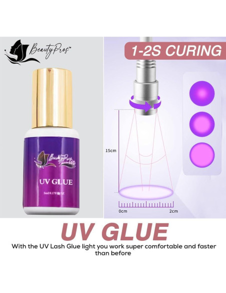 Luz UV para Extensión de Pestañas BeautyPros - Lámpara LED Ajustable