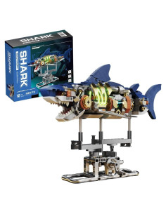 Conjunto de Bloques de Construcción RiceBlock Tiburón 687 Piezas