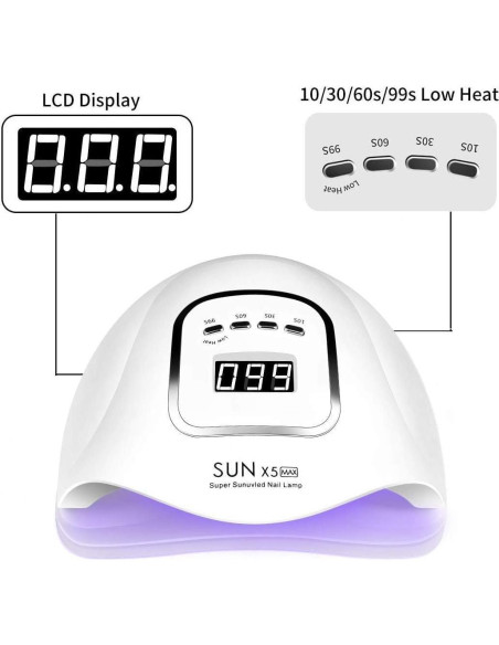 Lámpara de Uñas UV LED 150W Profesional con Temporizador