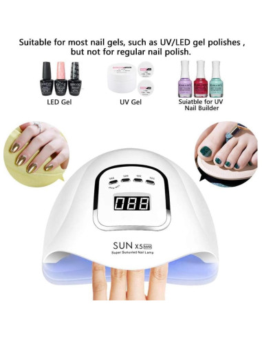 Lámpara de Uñas UV LED 150W Profesional con Temporizador