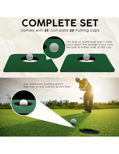 Tapete de Golf Upstreet Putt Interior - Set 2 Tapetes y 2 Pelotas