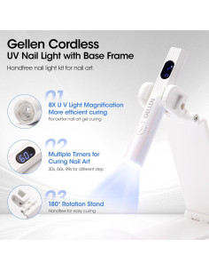 Lámpara UV Mini Portátil Gellen para Uñas de Gel 3 Temporizadores 2