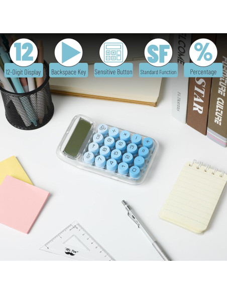 Calculadora Mr. Pen 10 Dígitos Azul Pantalla LCD Grande