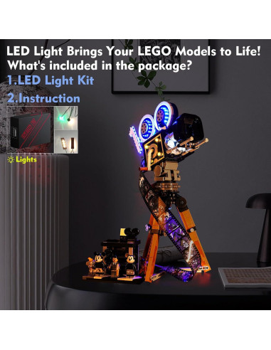 Kit de Luz LED LocoLee para Cámara LEGO 43230 Control de Luz