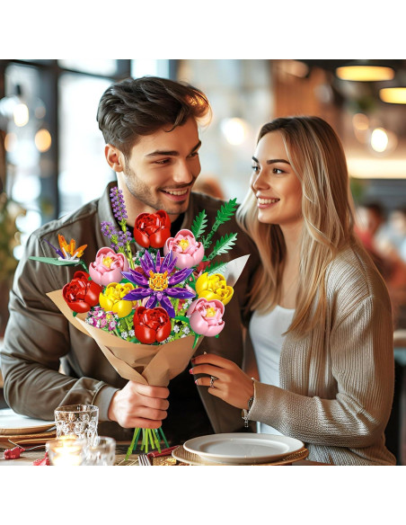 Juego de Construcción de Ramo de Flores CUBIMANA 976 Piezas