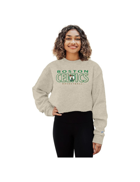 Sudadera recortada Blue 84 Boston Celtics para mujeres