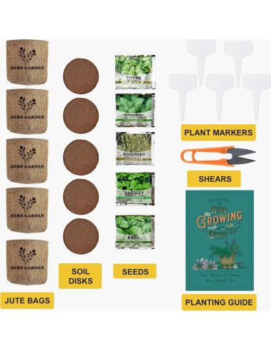 Kit de Jardín de Hierbas Meekear - 5 Semillas y Accesorios