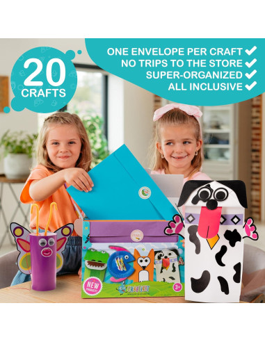Craftikit 20 Kits de Manualidades de Animales para Niños