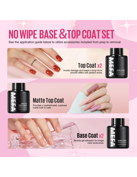 Kit de Esmalte de Uñas en Gel MEFA 42 Colores 59 Piezas