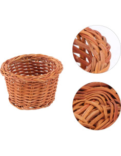 Cesta Miniatura HEALLILY de Mimbre 8x8x5 cm Decorativa 2