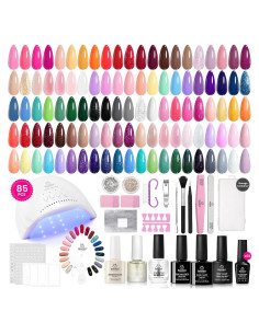 Kit de Esmalte de Uñas en Gel Beetles 85 Piezas 55 Colores