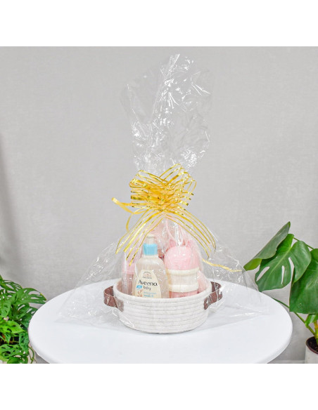 Cesta de Almacenamiento Pequeña ABenkle Algodón Boho Blanca