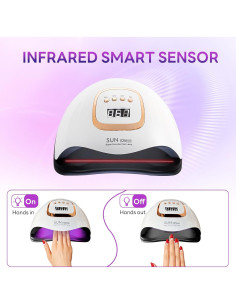 Lámpara UV LED 380W BEENLE para Uñas, Secador Profesional con 4 Temporizadores 2