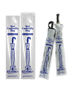 Bolsas de Lluvia Eucatus para Paraguas 500 Unidades 17,78x88,53cm