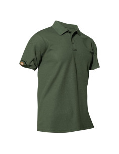 Camisa Polo Hombre Marca Secado Rápido Verde Militar Talla Grande