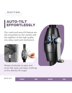 Sombrilla Midtown 3m Aluminio Tela Sunbrella Inclinable 2