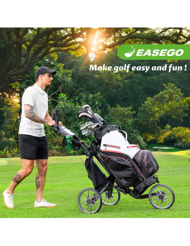 Carro de Golf EASEGO DZ Plegable 3 Ruedas Todo Terreno