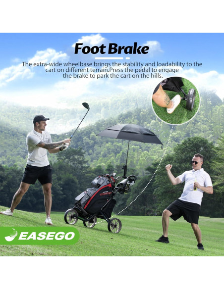 Carro de Golf EASEGO DZ Plegable 3 Ruedas Todo Terreno