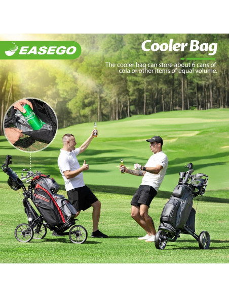 Carro de Golf EASEGO DZ Plegable 3 Ruedas Todo Terreno