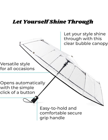 Paraguas Plegable Totes Automático Claro 106 cm Unisex