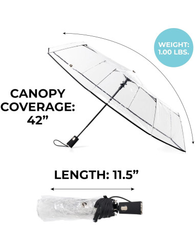 Paraguas Plegable Totes Automático Claro 106 cm Unisex