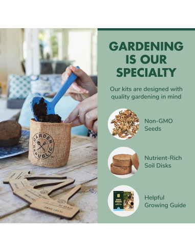 Kit de Inicio Bonsai Garden Republic - 4 Semillas, Tijeras, Tierra