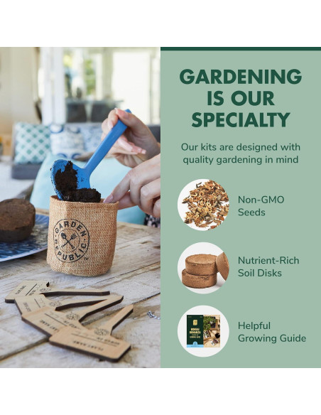 Kit de Inicio Bonsai Garden Republic - 4 Semillas, Tijeras, Tierra