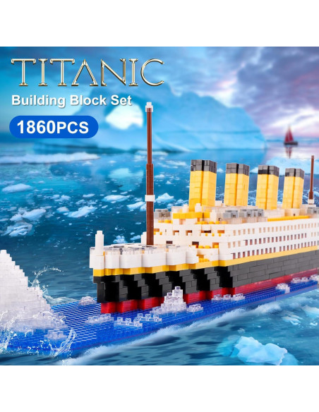 Juego de Bloques Titanic Geniteen 1860 Piezas Micro Bloques