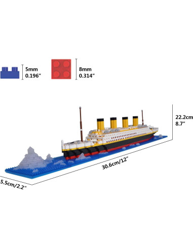 Juego de Bloques Titanic Geniteen 1860 Piezas Micro Bloques