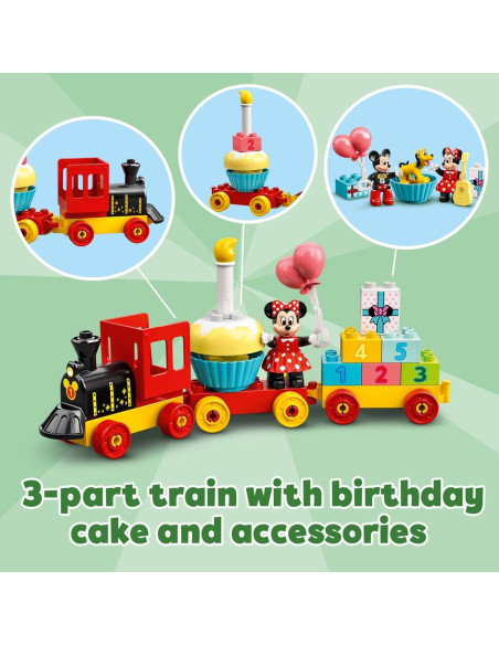LEGO DUPLO Tren de Cumpleaños Disney Mickey y Minnie 22 Piezas