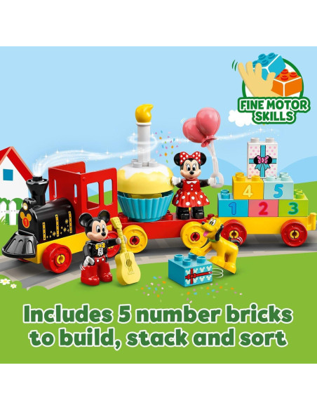 LEGO DUPLO Tren de Cumpleaños Disney Mickey y Minnie 22 Piezas