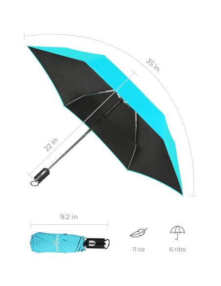 Sombrilla Mini Plegable Raintrend Azul 91 cm UV Automática