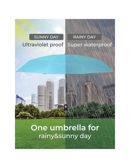 Sombrilla Mini Plegable Raintrend Azul 91 cm UV Automática