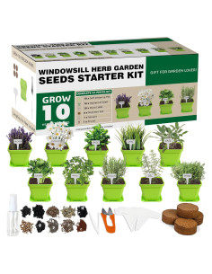 Kit de Jardín de 10 Semillas de Hierbas Meekear Verde