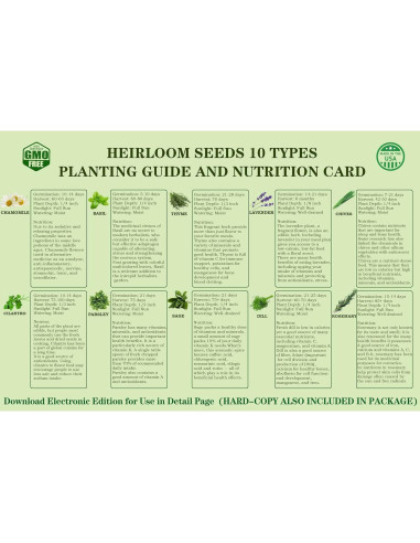 Kit de Jardín de 10 Semillas de Hierbas Meekear Verde