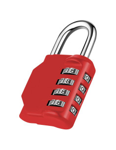 Candado NAGE 4 Dígitos Reajustable Rojo Impermeable