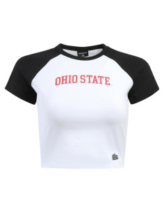 Playera Crop HYPE AND VICE Ohio State Negra Talla Grande