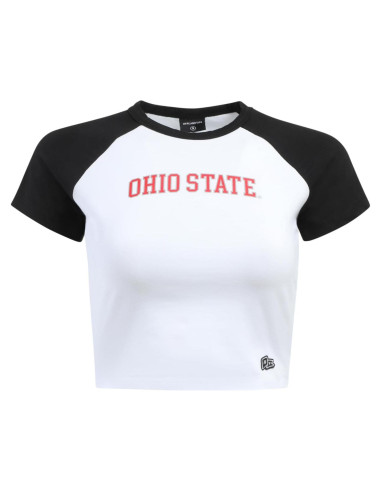 Playera Crop HYPE AND VICE Ohio State Negra Talla Grande