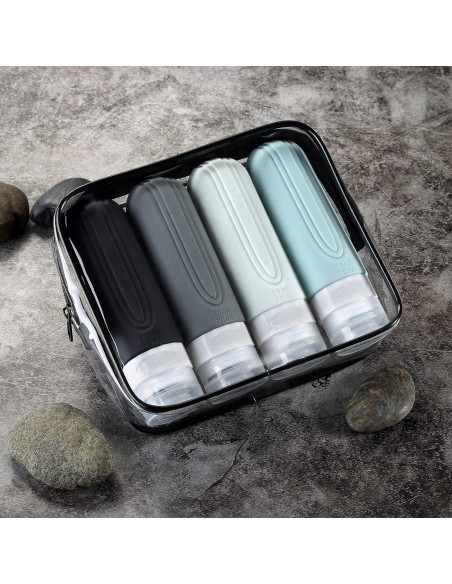 Botellas de Viaje Mrsdry 3oz Silicona A Prueba de Fugas