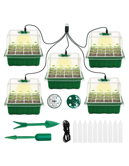 Bandeja de Germinación GOONMILL con Luz y 12 Celdas