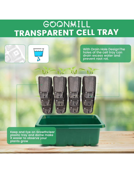 Bandeja de Germinación GOONMILL con Luz y 12 Celdas